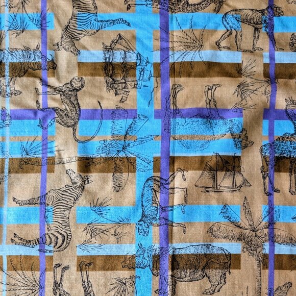 Vintage Diane von Furstenberg Purple Orange Safari Zoo Animal Print Square Scarf - Picture 4 of 10